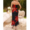 image:imageZESICA Womens Strapless Off the Shoulder Floral Maxi SundressBlack