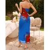 image:imageZESICA Womens Strapless Off the Shoulder Floral Maxi SundressBlue