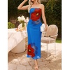 image:imageZESICA Womens Strapless Off the Shoulder Floral Maxi SundressBlue