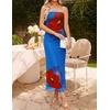 image:imageZESICA Womens Strapless Off the Shoulder Floral Maxi SundressBlue