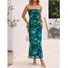 image:imageZESICA Womens Strapless Off the Shoulder Floral Maxi SundressGreen