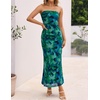 image:imageZESICA Womens Strapless Off the Shoulder Floral Maxi SundressGreen