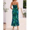 image:imageZESICA Womens Strapless Off the Shoulder Floral Maxi SundressGreen