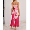 image:imageZESICA Womens Strapless Off the Shoulder Floral Maxi SundressHot Pink