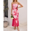 image:imageZESICA Womens Strapless Off the Shoulder Floral Maxi SundressHot Pink