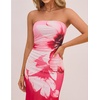 image:imageZESICA Womens Strapless Off the Shoulder Floral Maxi SundressHot Pink