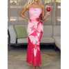 image:imageZESICA Womens Strapless Off the Shoulder Floral Maxi SundressHot Pink