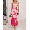 image:imageZESICA Womens Strapless Off the Shoulder Floral Maxi SundressHot Pink