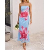image:imageZESICA Womens Strapless Off the Shoulder Floral Maxi SundressLight Blue