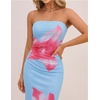 image:imageZESICA Womens Strapless Off the Shoulder Floral Maxi SundressLight Blue