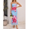 image:imageZESICA Womens Strapless Off the Shoulder Floral Maxi SundressLight Blue