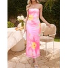 image:imageZESICA Womens Strapless Off the Shoulder Floral Maxi SundressLight Pink