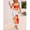 image:imageZESICA Womens Strapless Off the Shoulder Floral Maxi SundressOrange