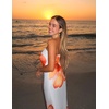 image:imageZESICA Womens Strapless Off the Shoulder Floral Maxi SundressOrange