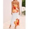 image:imageZESICA Womens Strapless Off the Shoulder Floral Maxi SundressOrange