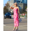 image:imageZESICA Womens Strapless Off the Shoulder Floral Maxi SundressPink