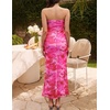 image:imageZESICA Womens Strapless Off the Shoulder Floral Maxi SundressPink