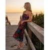 image:imageZESICA Womens Strapless Off the Shoulder Floral Maxi SundressPurple