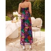 image:imageZESICA Womens Strapless Off the Shoulder Floral Maxi SundressPurple