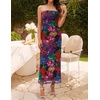 image:imageZESICA Womens Strapless Off the Shoulder Floral Maxi SundressPurple