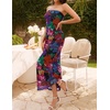 image:imageZESICA Womens Strapless Off the Shoulder Floral Maxi SundressPurple