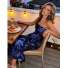 image:imageZESICA Womens Strapless Off the Shoulder Floral Maxi SundressRoyal Blue