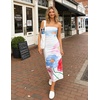 image:imageZESICA Womens Strapless Off the Shoulder Floral Maxi SundressSky