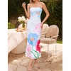 image:imageZESICA Womens Strapless Off the Shoulder Floral Maxi SundressSky
