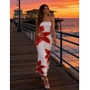 image:imageZESICA Womens Strapless Off the Shoulder Floral Maxi SundressWhite
