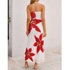 image:imageZESICA Womens Strapless Off the Shoulder Floral Maxi SundressWhite