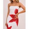 image:imageZESICA Womens Strapless Off the Shoulder Floral Maxi SundressWhite
