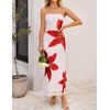 image:imageZESICA Womens Strapless Off the Shoulder Floral Maxi SundressWhite