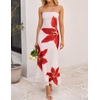 image:imageZESICA Womens Strapless Off the Shoulder Floral Maxi SundressWhite