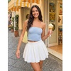 image:imageZESICA Womens Striped Strapless Crop Knit Tube TopsLightblue