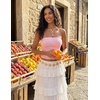 image:imageZESICA Womens Striped Strapless Crop Knit Tube TopsPink