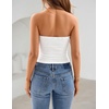 image:imageZESICA Womens Striped Strapless Crop Knit Tube TopsSolidwhite