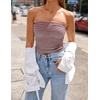image:imageZESICA Womens Striped Strapless Crop Knit Tube TopsWine