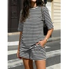 image:imageZESICA Womens Summer 2 Piece Stripe Short Sets Lounge Workout Beach OutfitsBlack