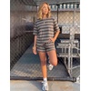 image:imageZESICA Womens Summer 2 Piece Stripe Short Sets Lounge Workout Beach OutfitsBlue