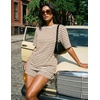 image:imageZESICA Womens Summer 2 Piece Stripe Short Sets Lounge Workout Beach OutfitsBrown