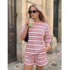 image:imageZESICA Womens Summer 2 Piece Stripe Short Sets Lounge Workout Beach OutfitsPurple