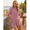image:imageZESICA Womens Summer 2 Piece Stripe Short Sets Lounge Workout Beach OutfitsRed