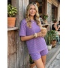 image:imageZESICA Womens Summer 2 Piece Stripe Short Sets Lounge Workout Beach OutfitsRose