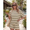 image:imageZESICA Womens Summer 2 Piece Stripe Short Sets Lounge Workout Beach OutfitsYellow