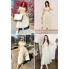 image:imageZESICA Womens Summer Boho Gingham Puff Sleeve Square Neck Beach Midi DressBeige