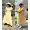 image:imageZESICA Womens Summer Boho Gingham Puff Sleeve Square Neck Beach Midi DressGinger