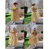 image:imageZESICA Womens Summer Boho Gingham Puff Sleeve Square Neck Beach Midi DressGinger