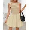 image:imageZESICA Womens Summer Bubble Sleeveless Boat Neck Mini DresssApricot