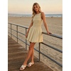 image:imageZESICA Womens Summer Bubble Sleeveless Boat Neck Mini DresssApricot