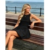 image:imageZESICA Womens Summer Bubble Sleeveless Boat Neck Mini DresssBlack